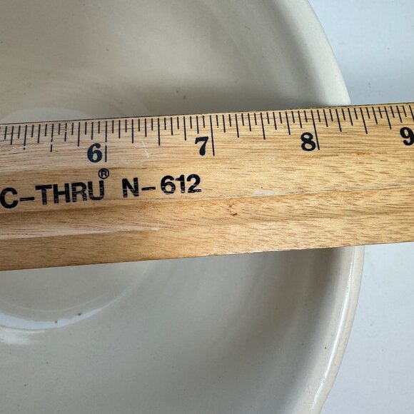 McCoy Ovenware Mixing Bowl Pink Blue Bands Striped Beehive Pottery USA 8" Vtg - Picture 8 of 16